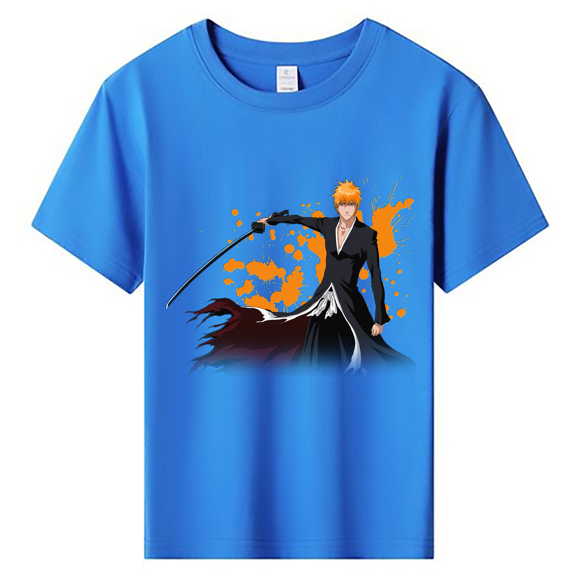 （画像用） ブリーチ 黒崎一護（くろさき いちご）BLEACH Kurosaki Ichigo 綿100％キッズTシャツ（フロントプリント）